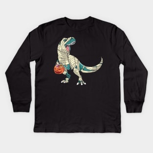 Trex Halloween Kids Long Sleeve T-Shirt